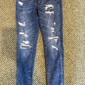 American Eagle Outfitters Blue Skinny Jeans Distressed